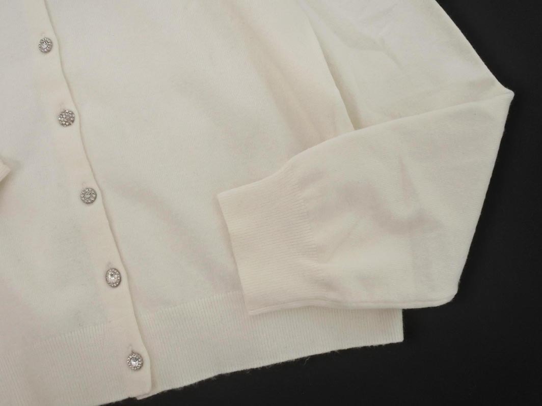 MISCH MASCH ミッシュマッシュ ラインストーン カーディガン sizeM/白 ◇■ ☆ fia5_画像3