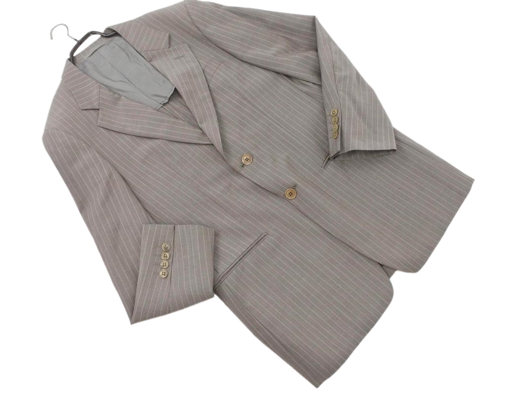 ARMANI COLLEZIONI アルマーニコレツィオーニ ストライプ テーラード ジャケット size48/グレー ■■ ☆ fia4 メンズ_画像1