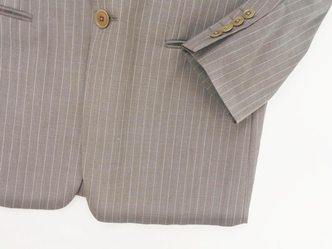 ARMANI COLLEZIONI アルマーニコレツィオーニ ストライプ テーラード ジャケット size48/グレー ■■ ☆ fia4 メンズ_画像2