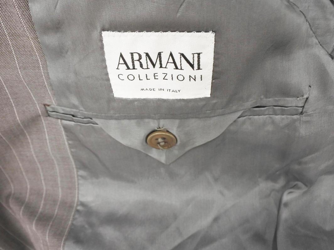 ARMANI COLLEZIONI アルマーニコレツィオーニ ストライプ テーラード ジャケット size48/グレー ■■ ☆ fia4 メンズ_画像5
