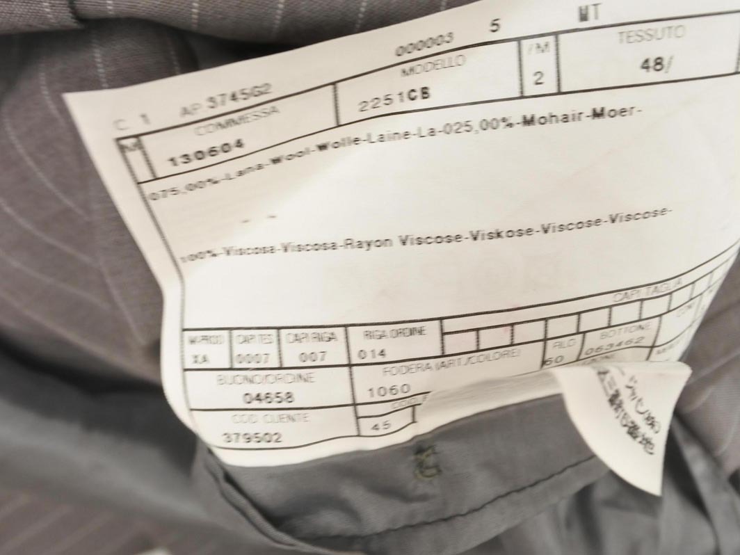 ARMANI COLLEZIONI アルマーニコレツィオーニ ストライプ テーラード ジャケット size48/グレー ■■ ☆ fia4 メンズ_画像10