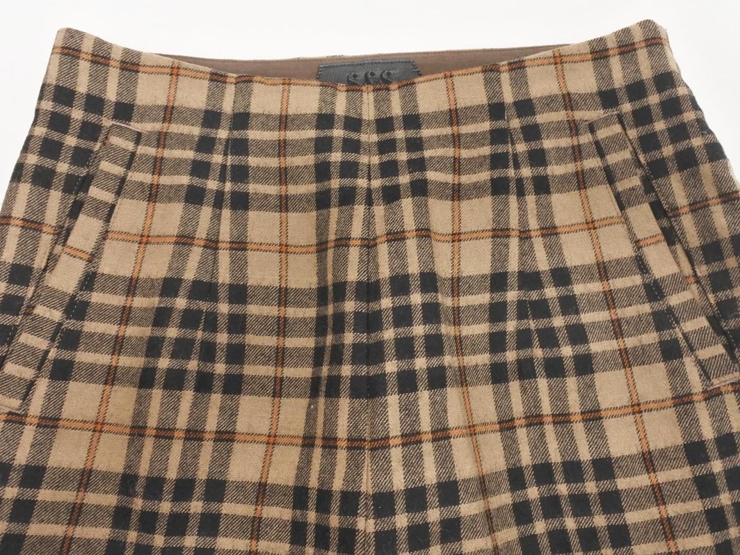 Spick & Span スピック＆スパン SアンドS ウール混 チェック テーパード パンツ size36/茶 ◇■ ☆ fia5 レディース