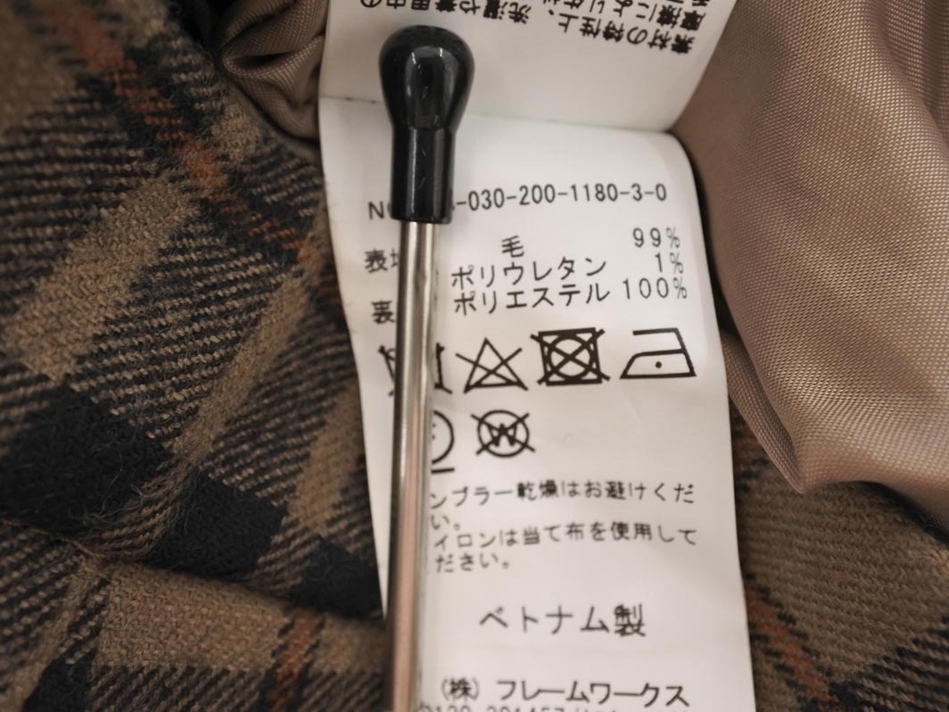 Spick & Span スピック＆スパン SアンドS ウール混 チェック テーパード パンツ size36/茶 ◇■ ☆ fia5 レディース
