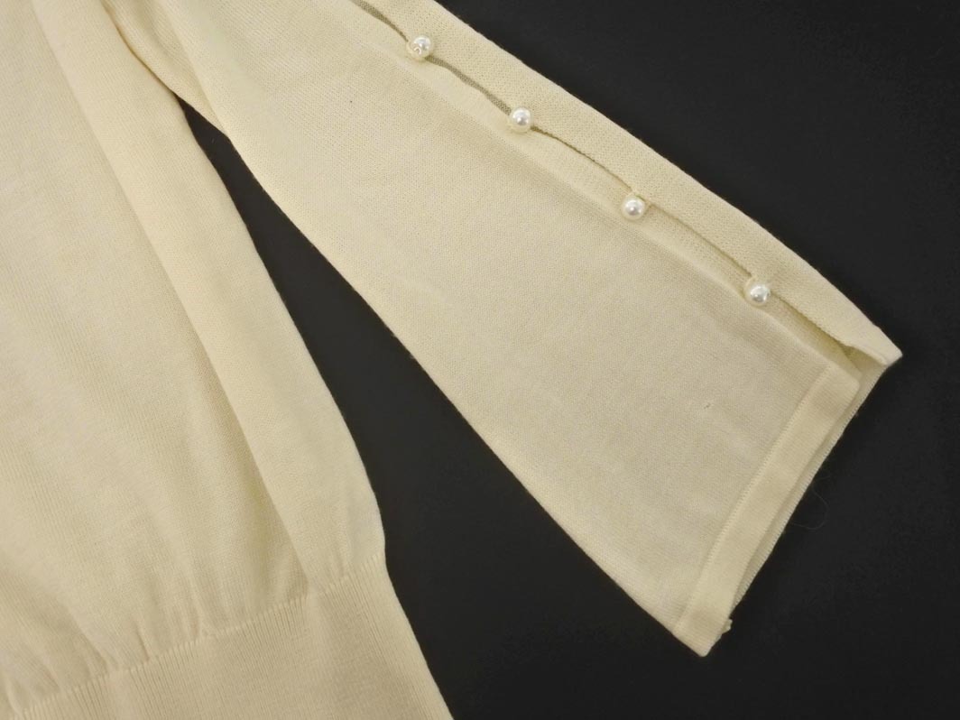 MISCH MASCH ミッシュマッシュ ウール混 パールボタン カットソー size38/ベージュ ◇■ ☆ fia5 レディース_画像4