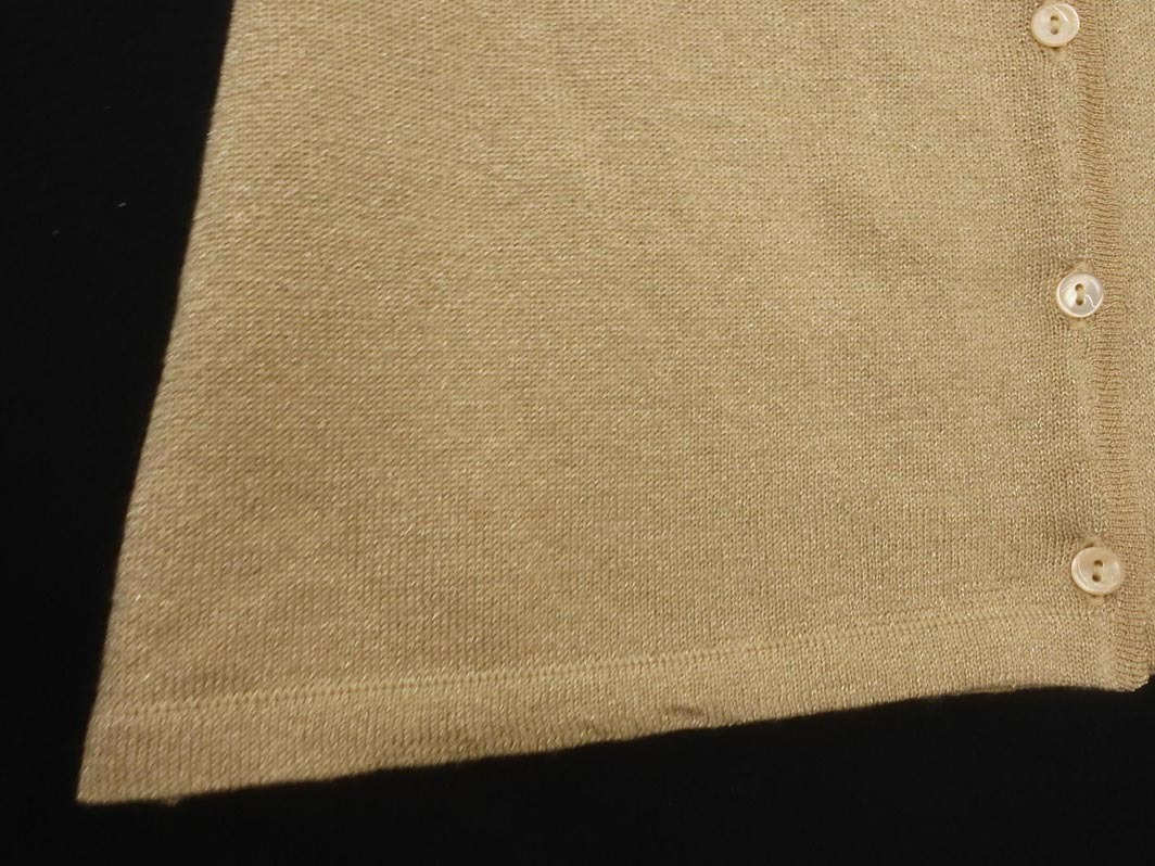 UNTITLED Untitled шерсть 100% ламе вязаный кардиган size9/ бежевый *# * fia8 женский