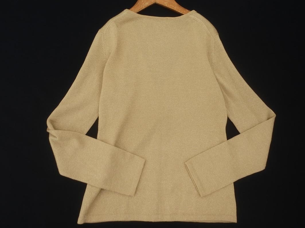 UNTITLED Untitled шерсть 100% ламе вязаный кардиган size9/ бежевый *# * fia8 женский