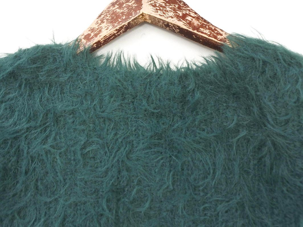 AS KNOW AS アズノゥアズ シャギー 切替 ニット セーター sizeF/緑 ◇■ ☆ fia8 レディース_画像2