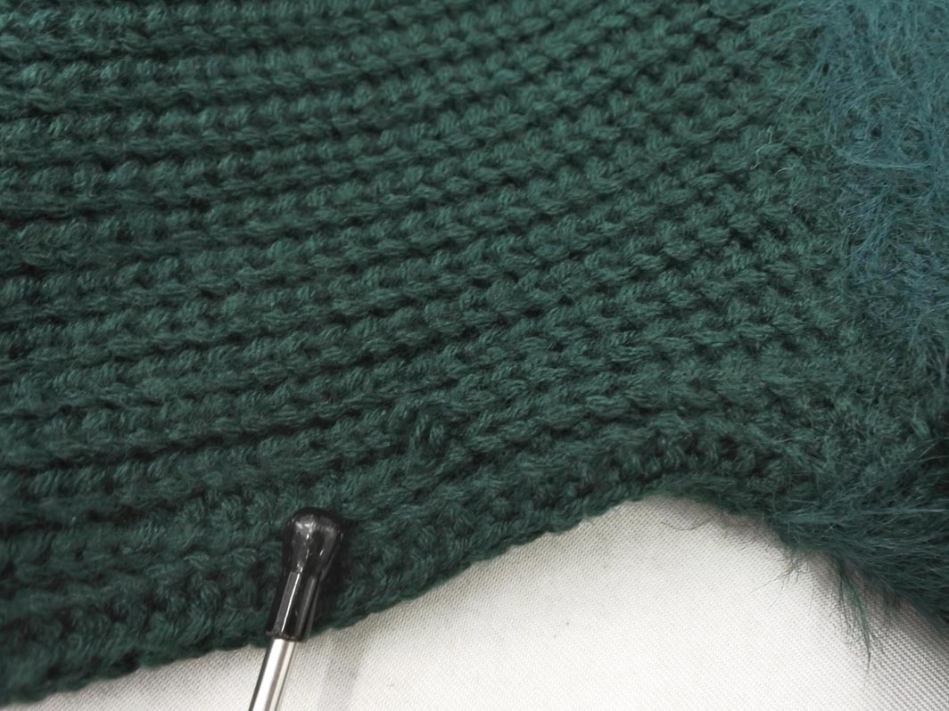 AS KNOW AS アズノゥアズ シャギー 切替 ニット セーター sizeF/緑 ◇■ ☆ fia8 レディース_画像7