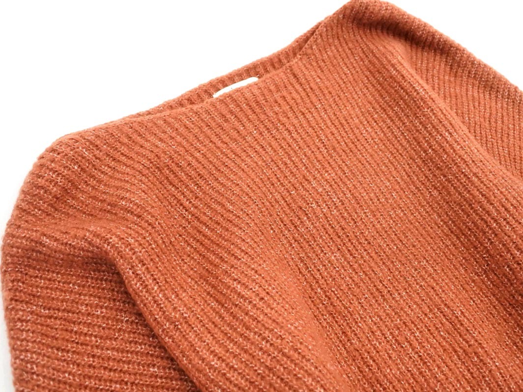 earth music&ecology アースミュージック＆エコロジー オーバーサイズ ニット チュニック ワンピース sizeF/茶 ◇■ ☆ fia8 レディース_画像2