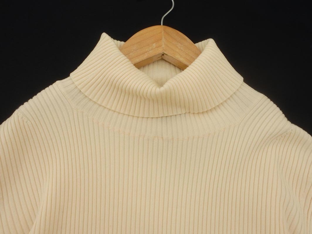 PAUL STUART ポールスチュアート ウール混 リブ タートルネック ニット セーター size6/生成 ◇■ ☆ fia9 レディース_画像3