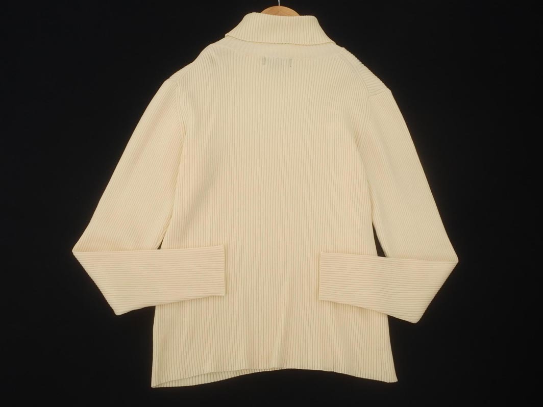 PAUL STUART ポールスチュアート ウール混 リブ タートルネック ニット セーター size6/生成 ◇■ ☆ fia9 レディース_画像4