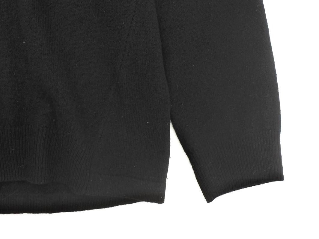 INED イネド ウール100% Vネック ニット セーター size11/黒 ◇■ ☆ fia9 レディース