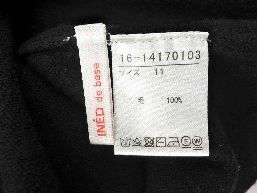 INED イネド ウール100% Vネック ニット セーター size11/黒 ◇■ ☆ fia9 レディース