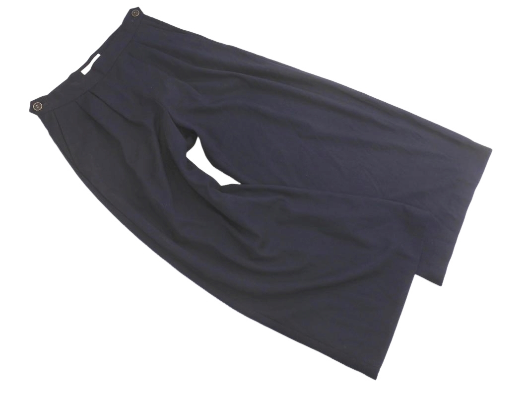 Spick and Span Noble スピック&スパン ノーブル タック ワイド パンツ size38/濃紺 ■■ ☆ fia9 レディース