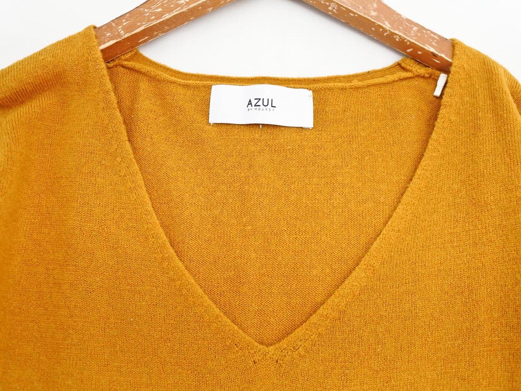 AZUL BY MOUSSY アズールバイマウジー Vネック ニット セーター sizeM/キャメル ◇■ ☆ fia9 レディース_画像2