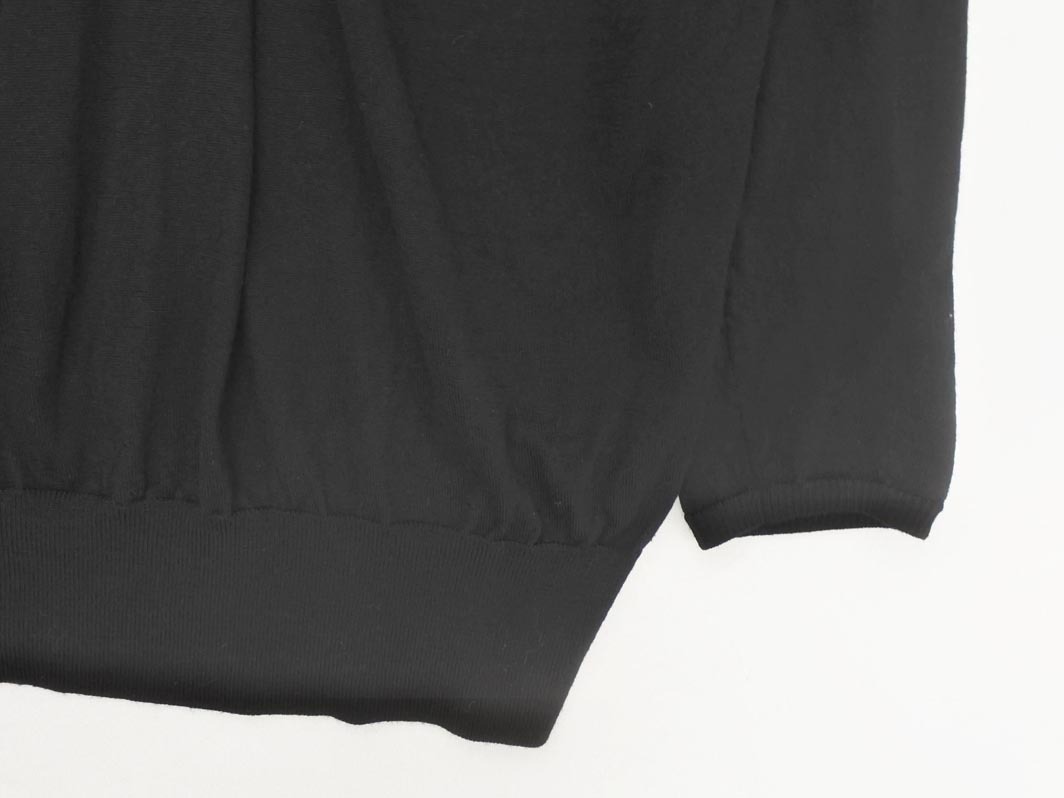 ネコポスOK 自由区 ウール100% フロント ギャザー ニット セーター size38/黒 ◇■ ☆ fib0 レディース_画像2