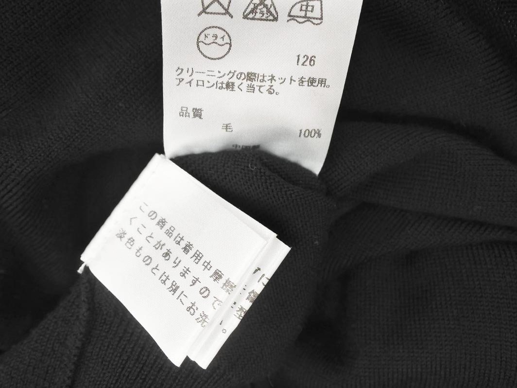 ネコポスOK 自由区 ウール100% フロント ギャザー ニット セーター size38/黒 ◇■ ☆ fib0 レディース_画像5