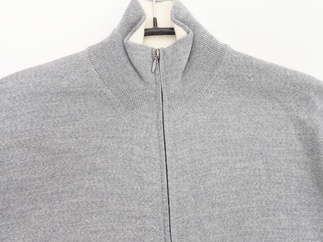 新品 SHIPS シップス ウール100% ハイネック ジップアップ ニット カーディガン sizeM/グレー ◇■ ☆ fib0 メンズ