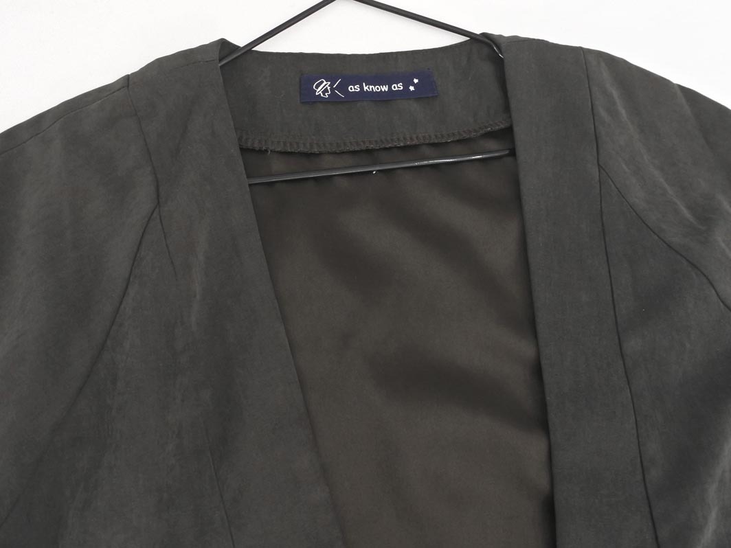 AS KNOW AS アズノゥアズ スエード調 ワンピース ジャンパー スカート sizeF/グレー ◇■ ☆ fib0 レディース_画像2