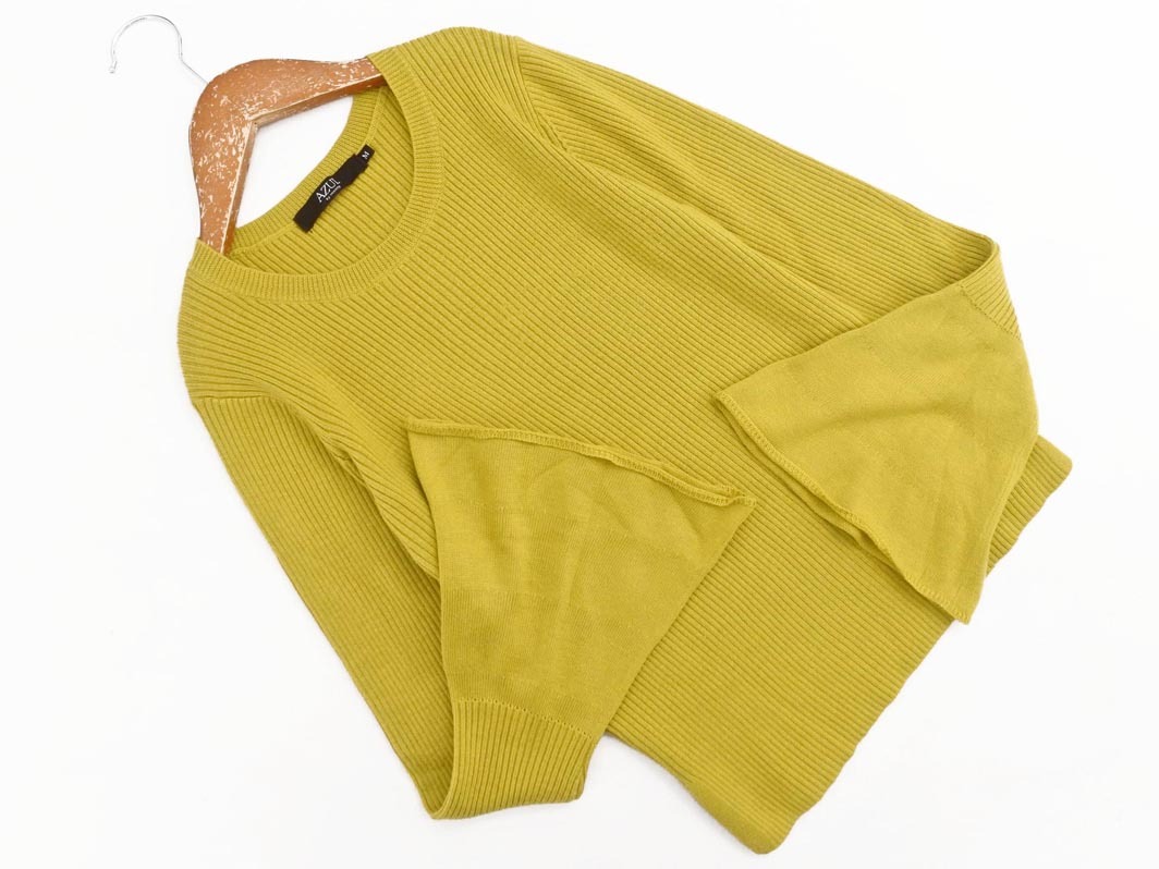 AZUL BY MOUSSY アズールバイマウジー ベルスリーブ リブ ニット セーター sizeM/マスタード ◇■ ☆ fib0 レディース_画像1