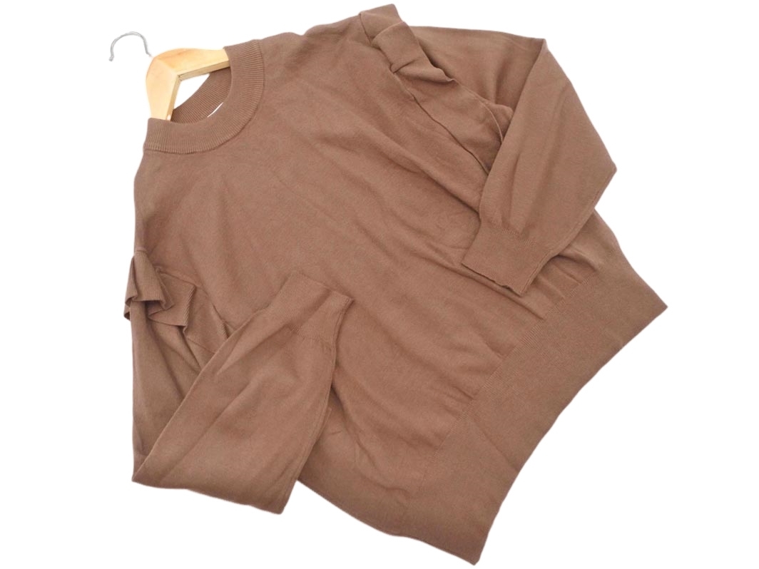 Techichi Te chichi оборка вязаный свитер sizeF/ Brown *# * fib0 женский  Techichi Te chichi оборка вязаный свитер sizeF/ Brown *# * fib0 женский