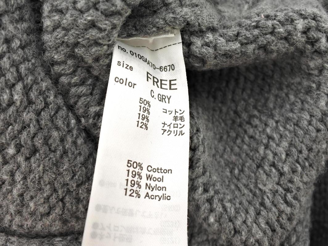 MOUSSY Moussy шерсть .2WAY кардиган sizeF/ серый *# * fib0 женский