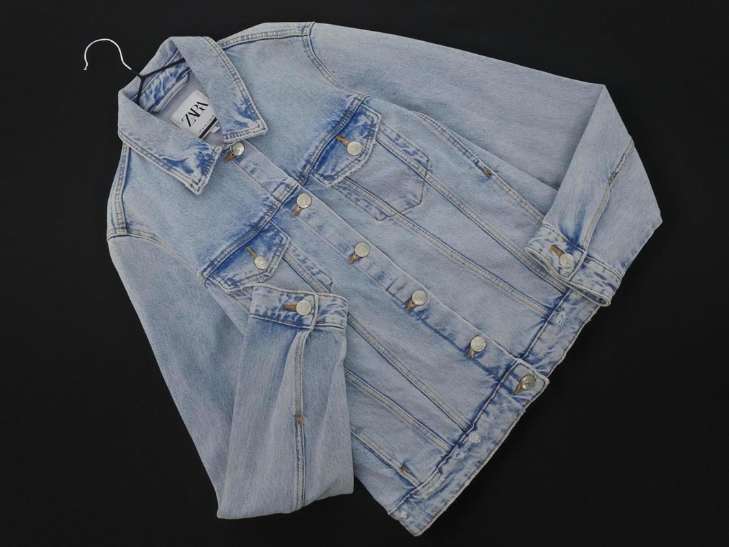 ZARA ザラ ダメージ加工 Gジャン デニム ジャケット sizeS/水色 ◇■ ☆ fib2 レディース_画像1