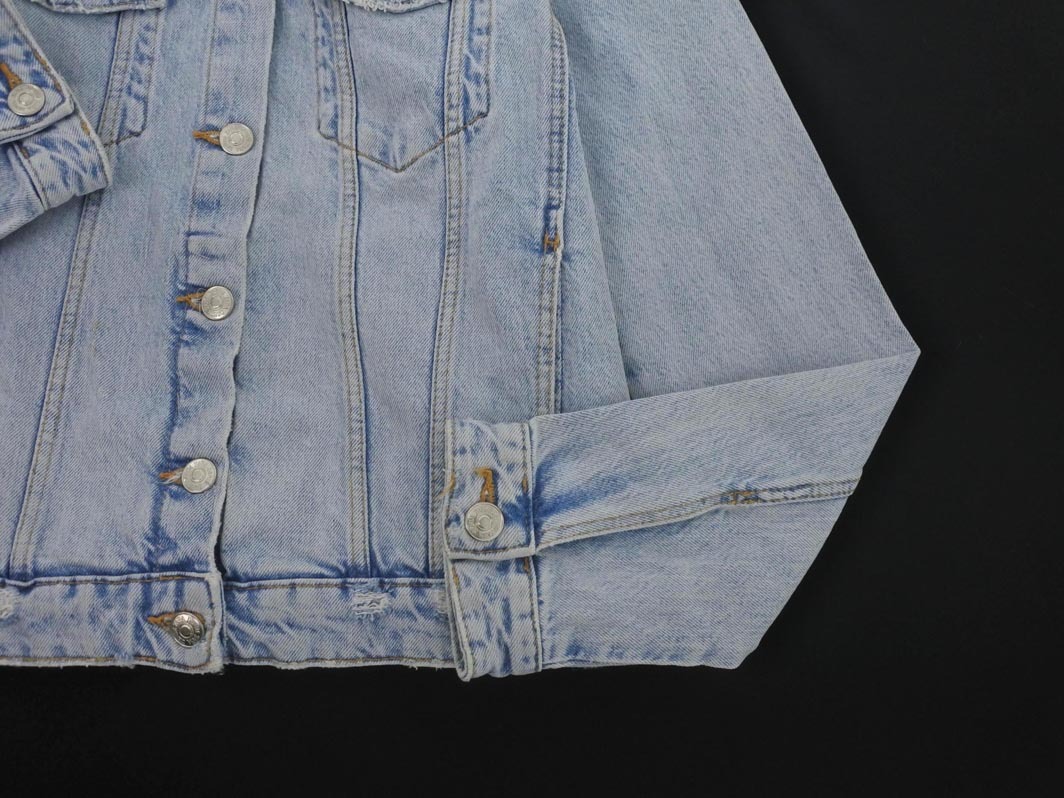 ZARA ザラ ダメージ加工 Gジャン デニム ジャケット sizeS/水色 ◇■ ☆ fib2 レディース_画像2