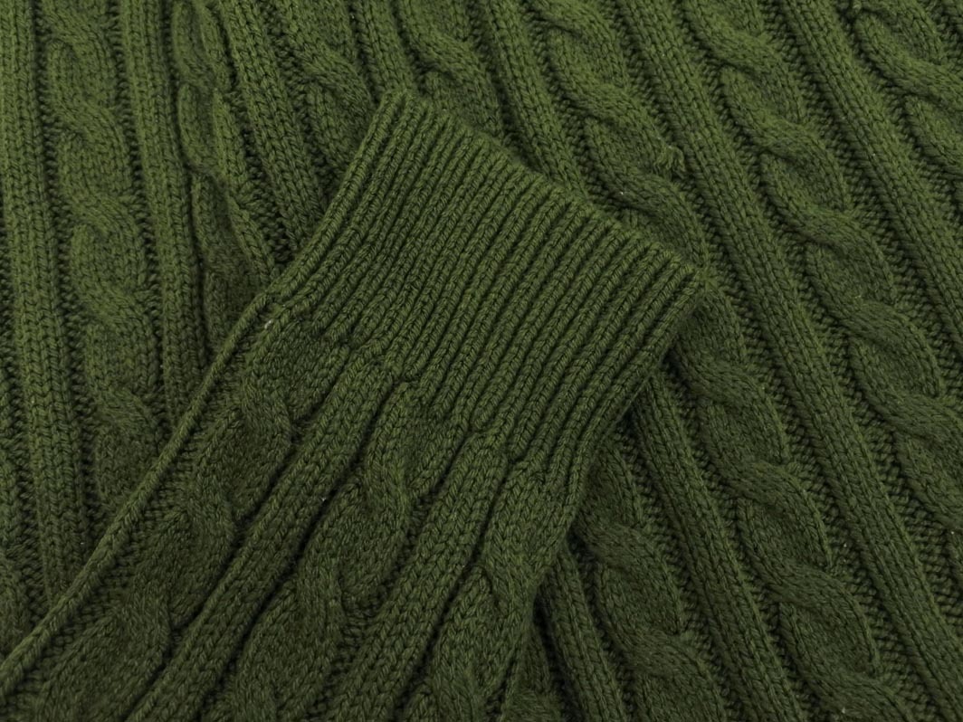 AZUL BY MOUSSY アズールバイマウジー Vネック ケーブル編み ニット セーター sizeS/カーキ ◇■ ☆ fib1 レディース_画像3