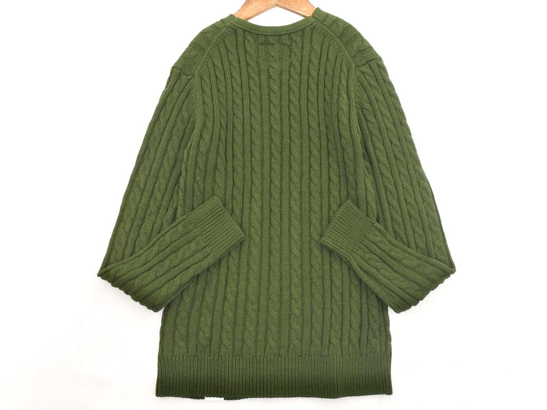 AZUL BY MOUSSY アズールバイマウジー Vネック ケーブル編み ニット セーター sizeS/カーキ ◇■ ☆ fib1 レディース_画像5