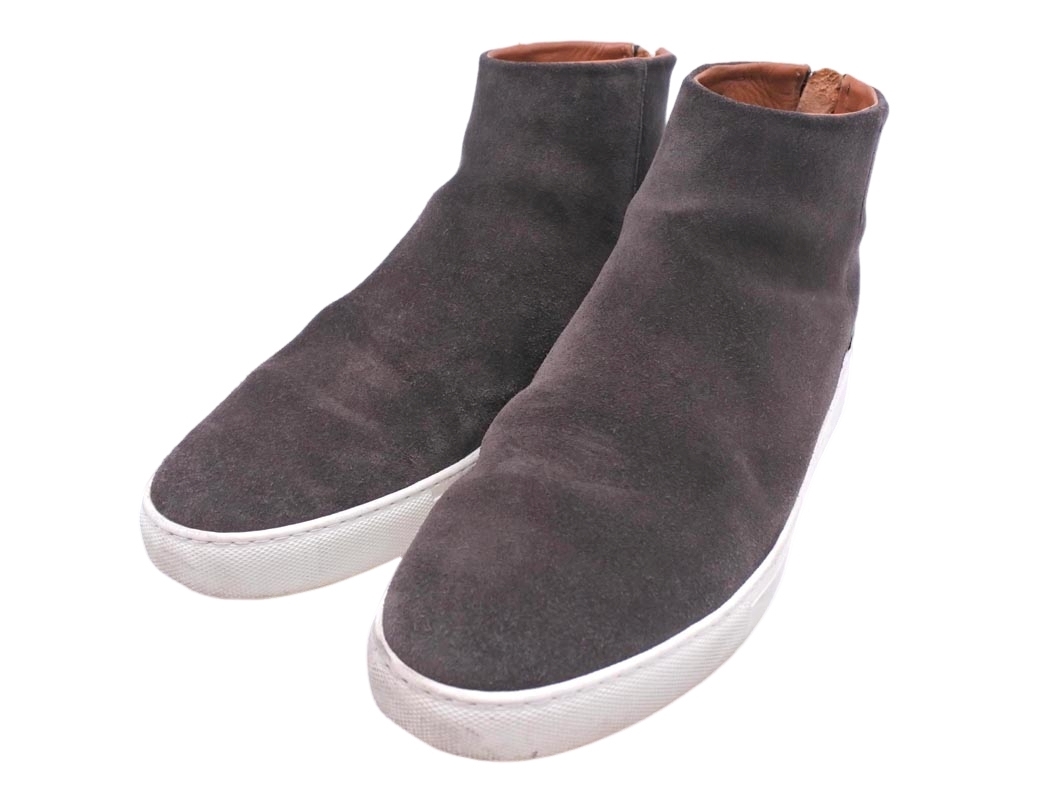 HALON ハロン ユナイテッドアローズ取扱 スウェード バックジップ ハイカット スニーカー size27/ダークブラウン ◇■◎ ☆ fib1 メンズ