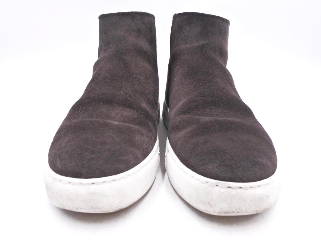 HALON ハロン ユナイテッドアローズ取扱 スウェード バックジップ ハイカット スニーカー size27/ダークブラウン ◇■◎ ☆ fib1 メンズ