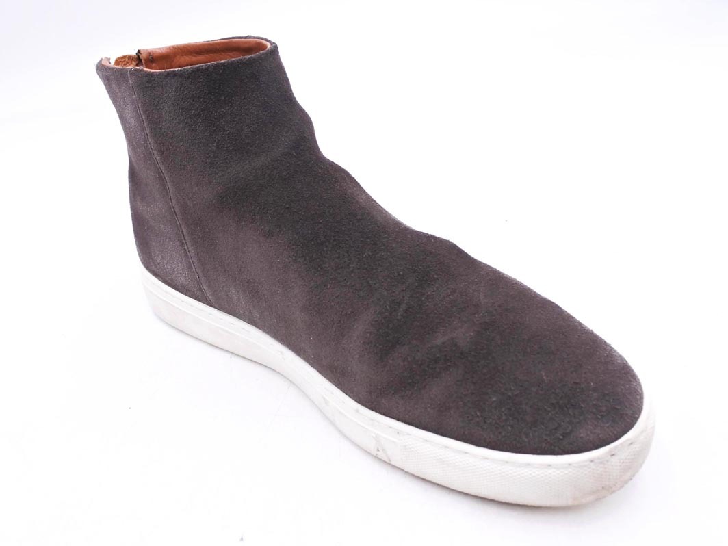 HALON ハロン ユナイテッドアローズ取扱 スウェード バックジップ ハイカット スニーカー size27/ダークブラウン ◇■◎ ☆ fib1 メンズ
