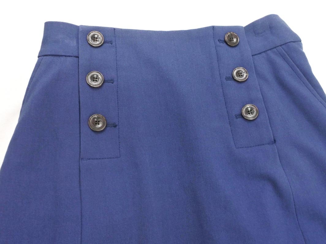 MELROSE メルローズ CLAIRE Aライン ロング スカート size2/紺 ■■ ☆ fib2 レディース_画像2