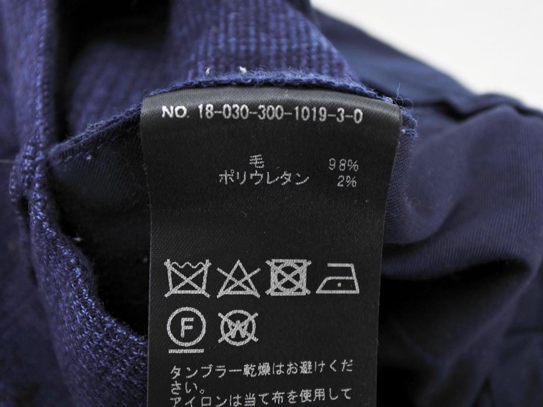 EDIFICE エディフィス ウール混 グレンチェック テーパード パンツ sizeM/紺 ◇■ ☆ fib2 メンズ