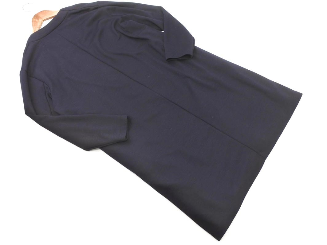 23 район шерсть . длинный кардиган size38/ темно синий *# * fib1 женский