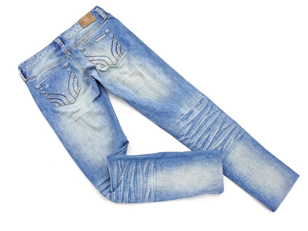 ARMANI EXCHANGE アルマーニエクスチェンジ スパンコール リメイク加工 デニムパンツ size0/青 ■■ ☆ fib2 レディース