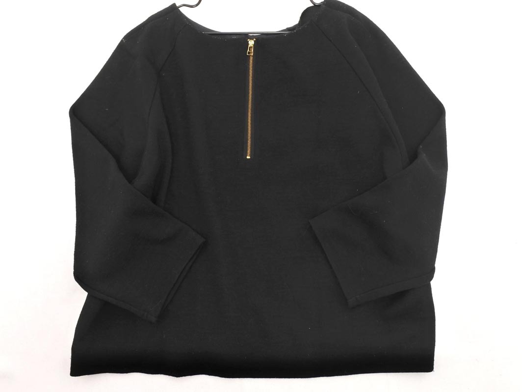 Droite lautreamont ドロワット ロートレアモン ウール混 素材切替 プルオーバー size2/黒 ◇■ ☆ fib1 レディース_画像4