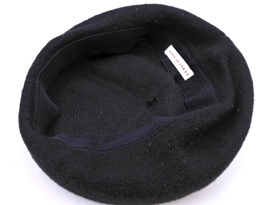 ネコポスOK SENSE OF PLACE センスオブプレイス アーバンリサーチ ベレー帽 キャップ sizeONE/黒 ◇■ ☆ fib1 レディース_画像5