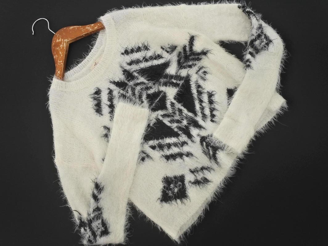 Hollister ホリスター シャギー ニット セーター sizeXS/白ｘ黒 ◇■ ☆ fib1 レディース_画像1