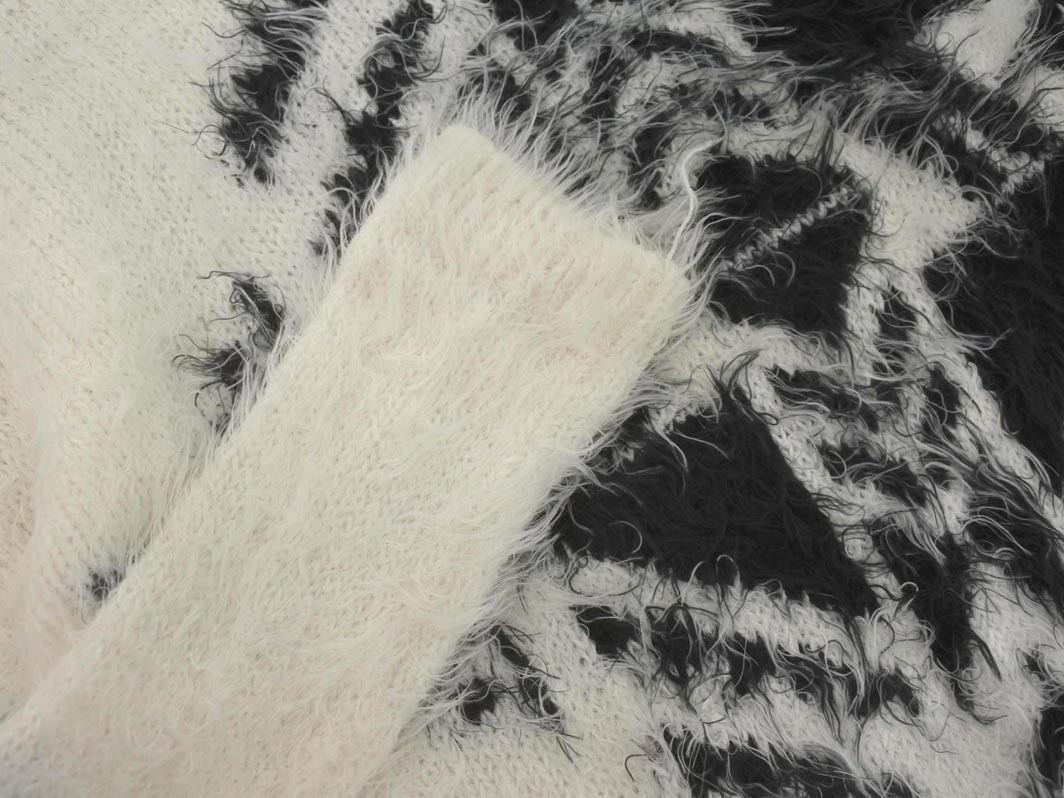 Hollister ホリスター シャギー ニット セーター sizeXS/白ｘ黒 ◇■ ☆ fib1 レディース_画像3