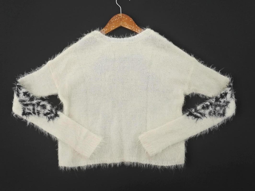 Hollister ホリスター シャギー ニット セーター sizeXS/白ｘ黒 ◇■ ☆ fib1 レディース_画像4