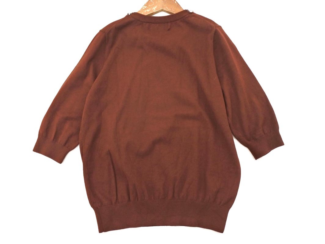 INED イネド ビジュー ニット セーター size9/ブラウン ◇■ ☆ fib1 レディース