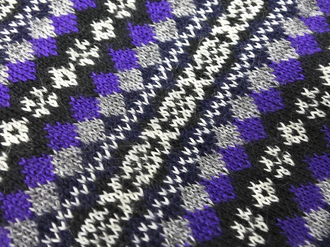 RAGEBLUE レイジブルー ウール混 切替 ニット セーター sizeM/紺x紫xグレー ◇■ ☆ fib6 メンズ_画像4