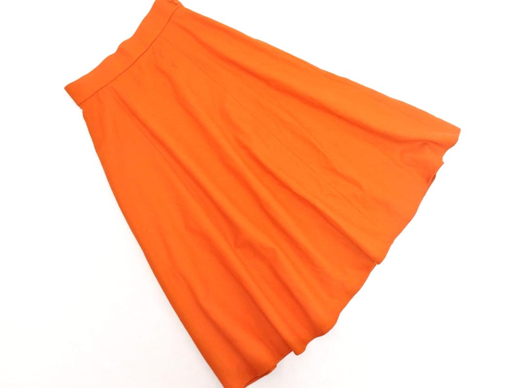 KUMIKYOKU 組曲 ウール100% ロング フレア スカート size2/オレンジ ◇■ ☆ fib6 レディース