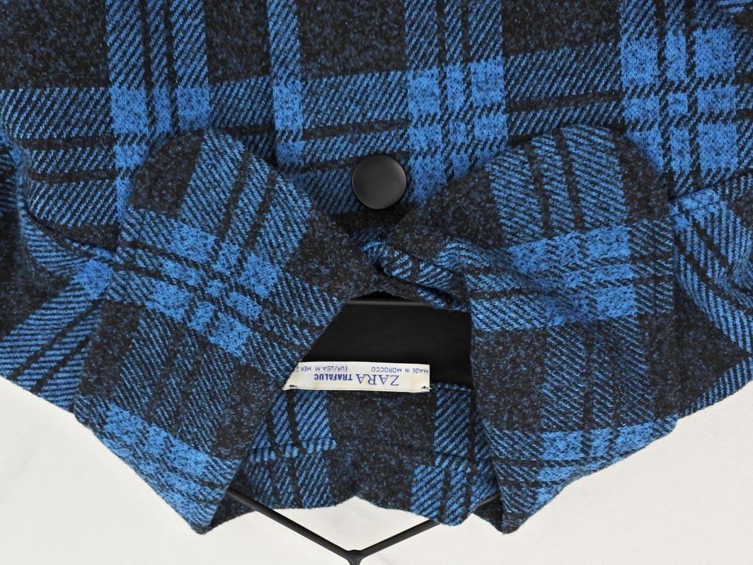 ZARA TRF ザラ トラファ チェック シャツ ジャケット sizeM/黒ｘ青 ◇■ ☆ fib6 レディース_画像2