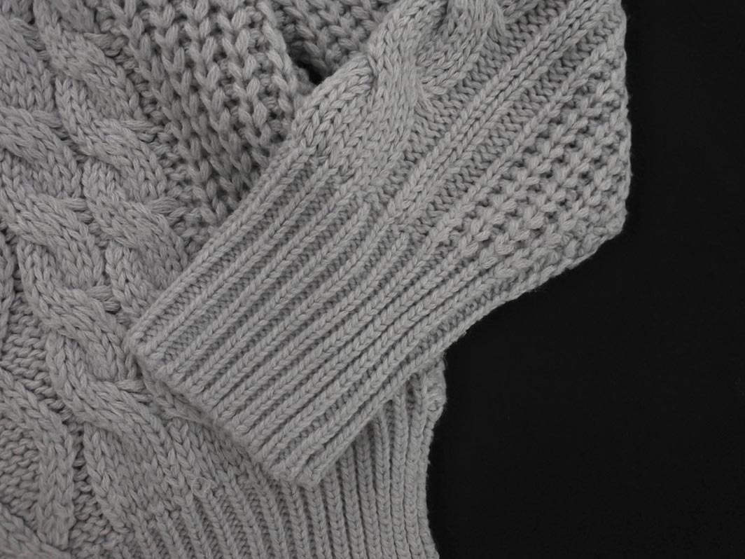 earth music&ecology アースミュージック&エコロジー ケーブル編み ニット セーター sizeF/グレー ◇■ ☆ fib6 レディース_画像3