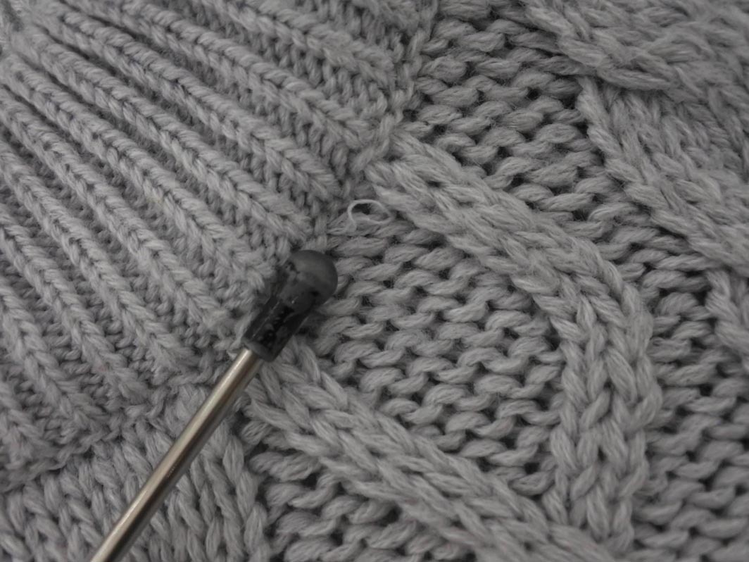 earth music&ecology アースミュージック&エコロジー ケーブル編み ニット セーター sizeF/グレー ◇■ ☆ fib6 レディース_画像7