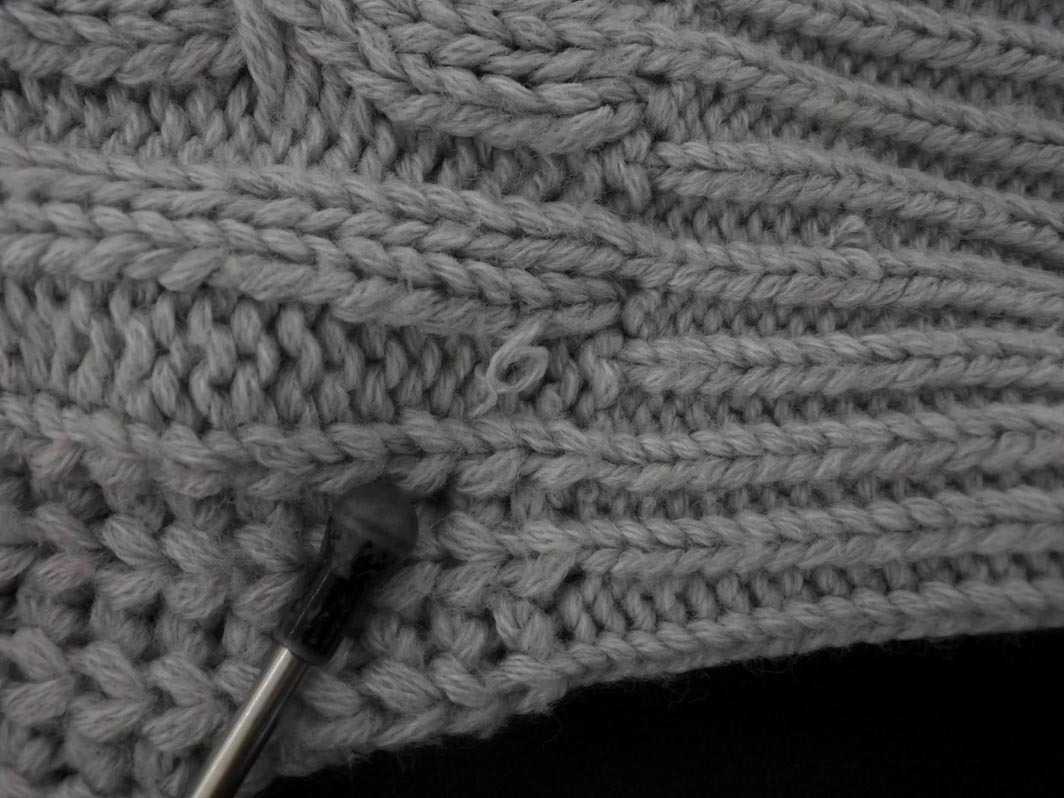 earth music&ecology アースミュージック&エコロジー ケーブル編み ニット セーター sizeF/グレー ◇■ ☆ fib6 レディース_画像8