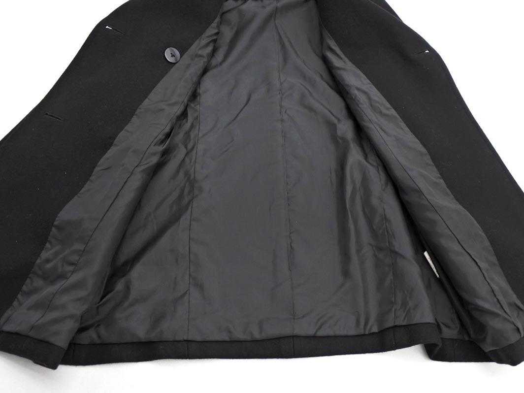 INDIVI インディヴィ ウール混 ピー コート size38/黒 ◇■ ☆ fib6 レディース